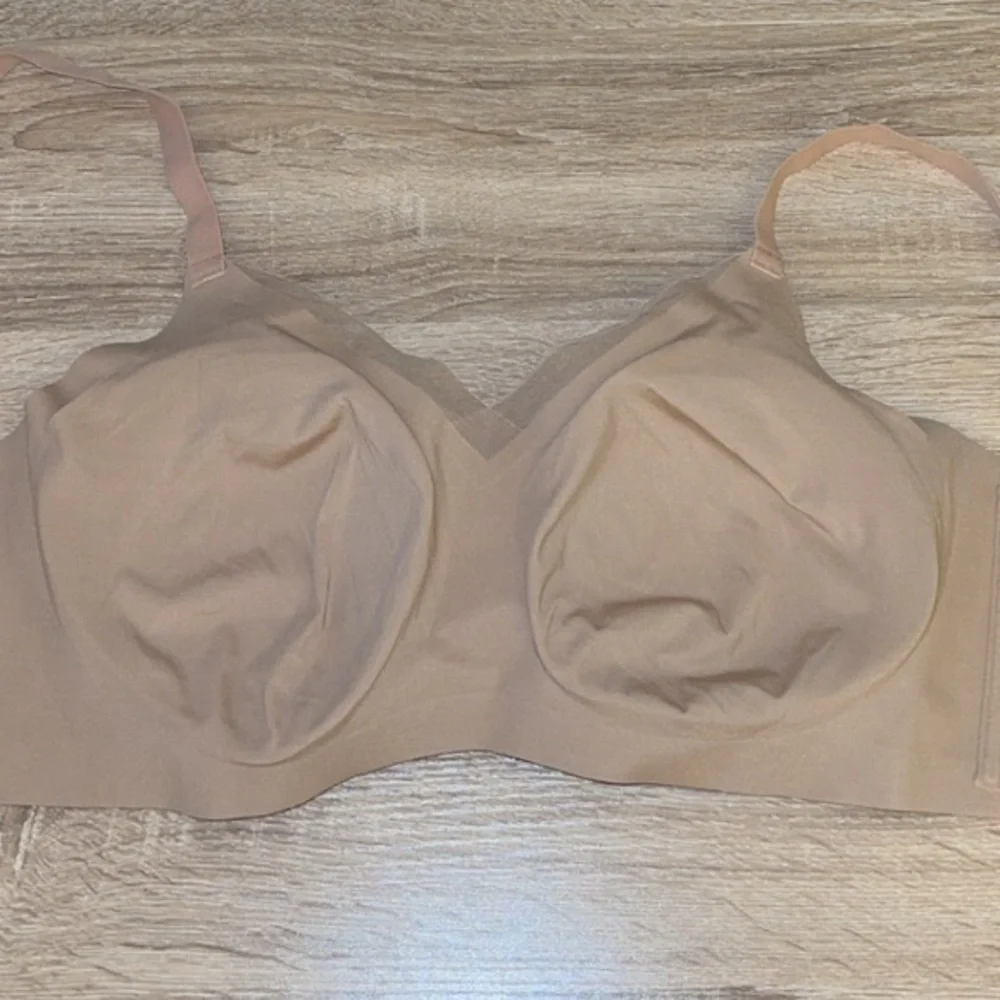 Honeylove CrossOver Padded V-Neck Sand‎ Nude Beige Wireless Bra Size 2X